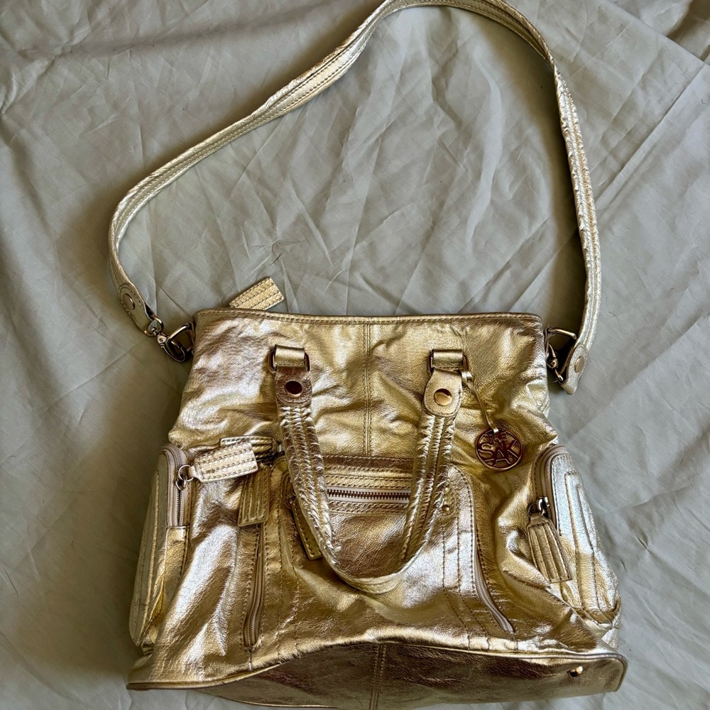 The Sak Metallic Gold Women's Shoulder Bag